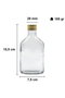 Hermia Tu-200Ccgoldkapak Juego de Botellas de Vidrio con Molde de Hielo, 2 Piezas, 200 ml, Transparente y Dorado, Vidrio